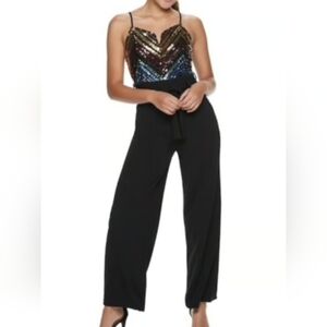 Almost Famous Sequined Top Jumpsuit M